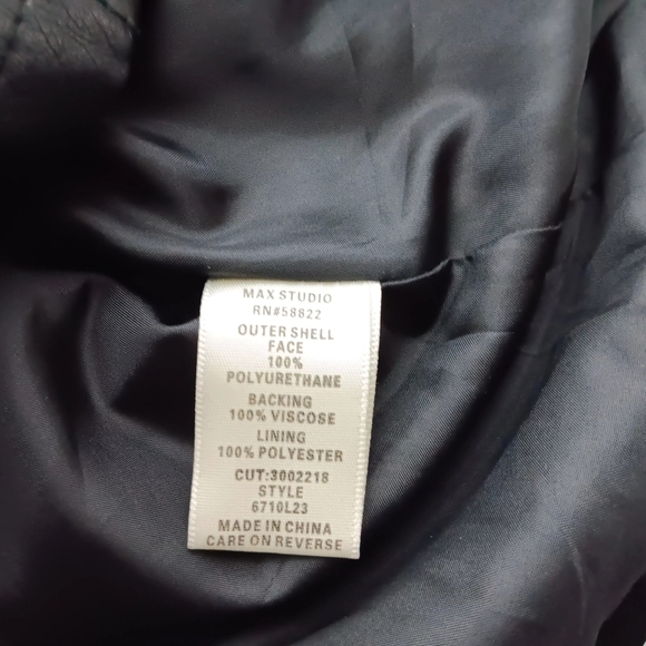 Max Studio Faux leather ladies moto jacket - Picture 6 of 7